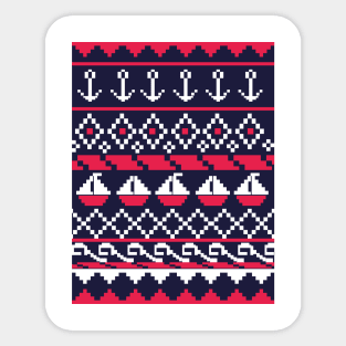 Nautical Cross stitch Sticker